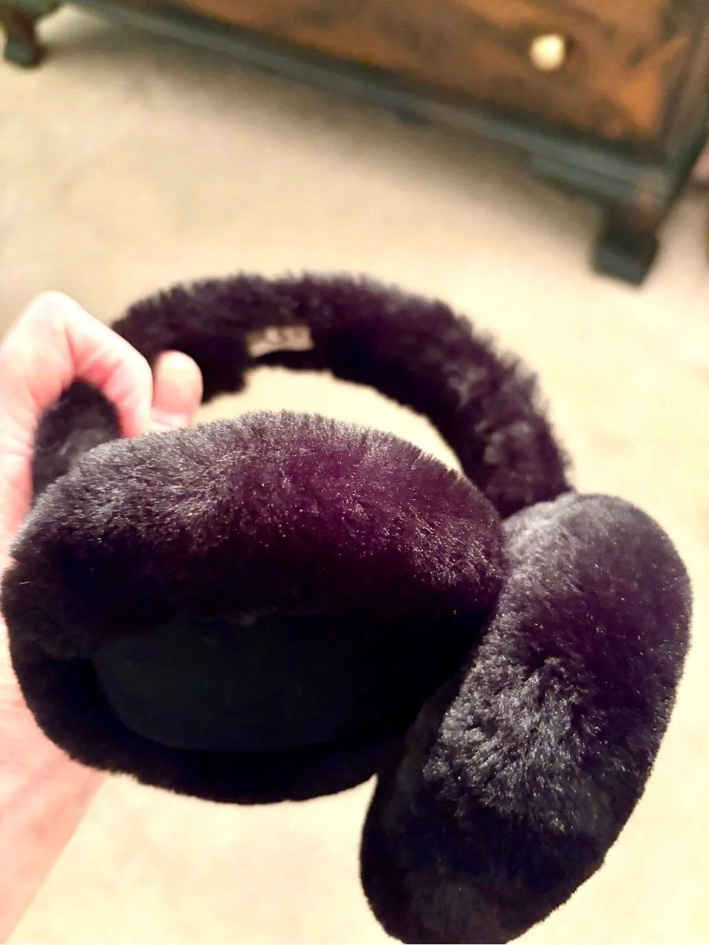 UGG Black Faux Fur Headband Ear Warmer